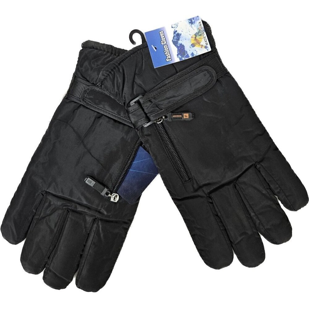Winter Ski Gloves, Men, Women w/ Zipper Pocket & Adjustable Strap, Waterproof